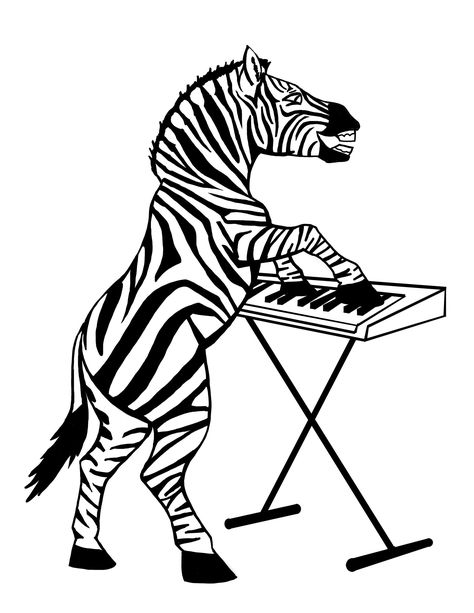 Playing Instrument Drawing, Animal Playing Instrument, Animals Playing Instruments, Instrument Drawing, Playing Instrument, Animals Playing, Playing Musical Instruments, Music Illustration, Playing Sports