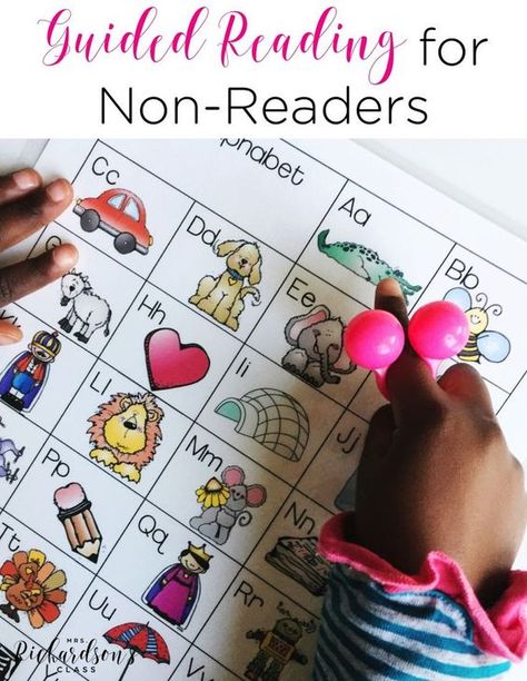 Guided reading with kindergarten students, especially who are non-readers, can be a challenge. This teacher breaks down a guided reading lesson for non-readers and shows you what your time at your guided reading table should look like! Guided Reading Table, Guided Reading Kindergarten, Guided Reading Lessons, Small Group Reading, Visual Strategy, Reading Table, Guided Reading Groups, First Grade Reading, Reading Centers