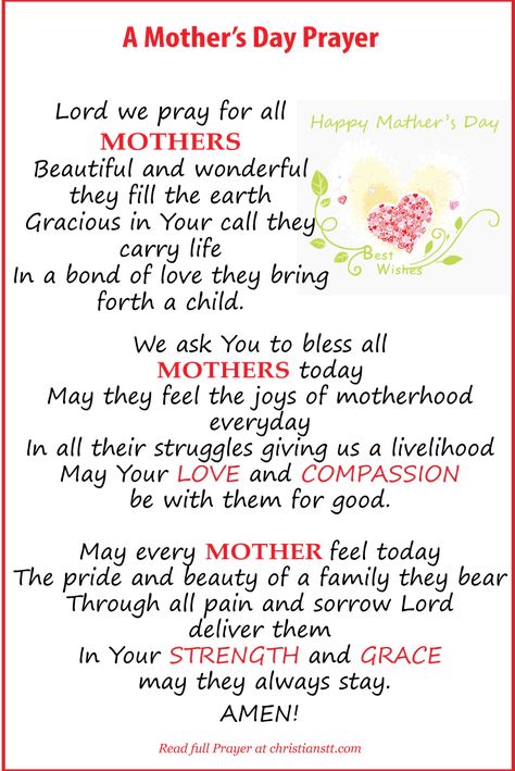 A Mother's Day Prayer Poems Mother, Prayer For Mothers, Mothers Quotes To Children, Mather Day, Mothers Day Poems, Birthday Wishes For Daughter, Happy Mother Day Quotes, Mother Day Wishes, I Love My Daughter