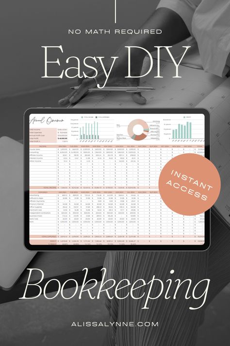 Get Instant Access to my simple DIY Bookkeeping Spreadsheet.  It is designed for solopreneurs, freelancers, and small business owners who need an easy, math-free way to organize income, expenses, and profits. When you are a solo business, most accounting software is overkill and all the extra features just confuse and distract.  No expensive software, no confusion, just clarity on where your money is going out, where it is coming in and what your profits are. Get your business finances done! Bookkeeping Spreadsheet, Business Finance Management, Tax Deadline, Easy Math, Small Business Bookkeeping, Math Magic, Freshman College, Business Expense, Accounting Software