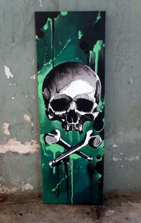 Skeloten Art, Grafitti Art Ideas, Cool Graffiti Art, Music Exhibition, Skull Graffiti, Street Art Painting, Graffiti Artwork, Skull Painting, Minimalist Tattoos