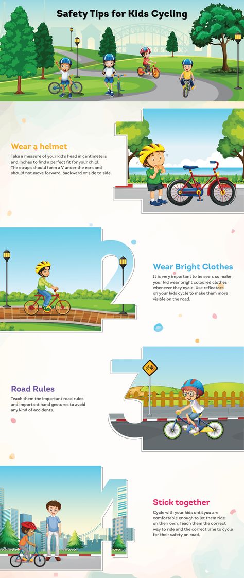 As the kids are prone to small accidents, it is important to keep our kids safe while riding a bicycle. So, here are some important safety tips for kids while going out cycling. #cycle #cycling #bicycle #91adventure #91cycles #91bicycles #91bikes #bicycling #cyclist #kidsbicycle #kidscycling #kidscycle Bike Rodeo, Cycle For Kids, Ninety One, Kids Cycle, Riding A Bicycle, Preschool Classroom Decor, Safety Courses, Bike Safety, Kids Head