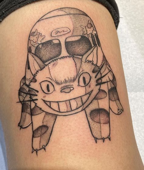 Cat Bus Tattoo, Catbus Tattoo, Studio Ghibli Catbus, Bus Tattoo, Ghibli Tattoos, Cat Bus, Studio Ghibli Tattoo, Ghibli Tattoo, Illustration Tattoo