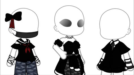 Gacha Life Goth Outfits, Gacha Life Sleep Outfits, Outfit Ideas Emo, Chibi Body, Adorable Homes Game, Hello Kitty Clothes, Characters Inspiration Drawing, Gacha Ocs, Gacha Outfits