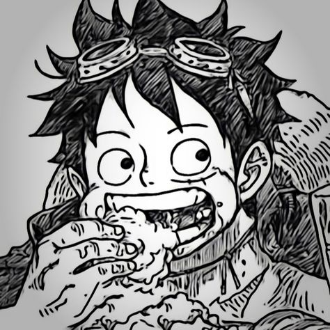 Monkey D Luffy Manga, Luffy Cute, Luffy Manga, Picture Song, Animes Emo, Black And White One Piece, Anime Traps, Ace And Luffy, One Piece Cartoon