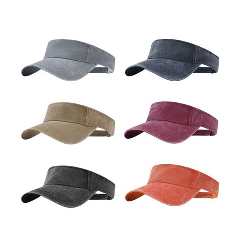 PRICES MAY VARY. 6Pack - There are 6 colors, which can be matched with different clothes, and can bring you different moods and are suitable for different occasions. Suitable Occasions: Our unisex visor can be used for casual daily wear or outdoor various occasions, such as beach, camping, fishing/picnic, hiking, traveling, fitness, golf, camping, running, walking or other sports and activities. Fishing Picnic, Different Moods, Visor Hat, Beach Camping, Visor Hats, Sun Visor, Adjustable Hat, Hat Sizes, Cotton Weaving