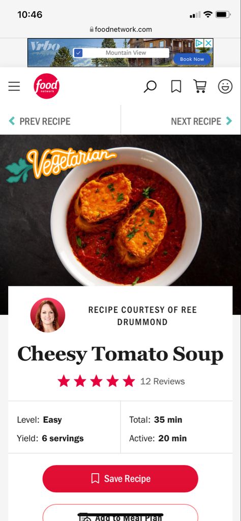 Ree Drummond Cheesy Tomato Soup, Pioneer Woman Cheesy Tomato Soup, Ree Drummond Tomato Soup, Cheesy Tomato Soup, Soup Comfort, Tomato Soup Recipe, Tv Chefs, Pecorino Cheese, Stewed Tomatoes