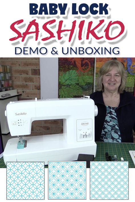 baby lock sashiko demo and unboxing Sashiko Sewing Machine, Sashiko Machine, Sashiko Quilting, Sashiko Projects, Stitch Watch, Baby Lock Sewing Machine, Draping Techniques, Machining Projects, Sashiko Embroidery