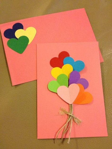 Valentines Day Cards Handmade, Diy Valentines Cards, Birthday Card Drawing, Card Drawing, Birthday Cards Diy, Mothers Day Crafts, Valentine's Day Diy, Valentine Day Crafts, Handmade Birthday Cards