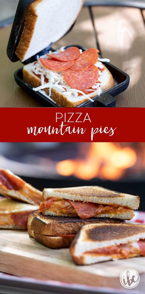 Homemade Pizza Mountain Pies #campfire #mountainpie #campfirepie #pizza #camping #pieiron #pizzapie #campfire Mountain Pie Recipes, Pizza Camping, Cast Iron Pie, Camping Pizza, Hobo Pies, Campfire Pies, Pudgy Pie, Campfire Pizza, Mountain Pies