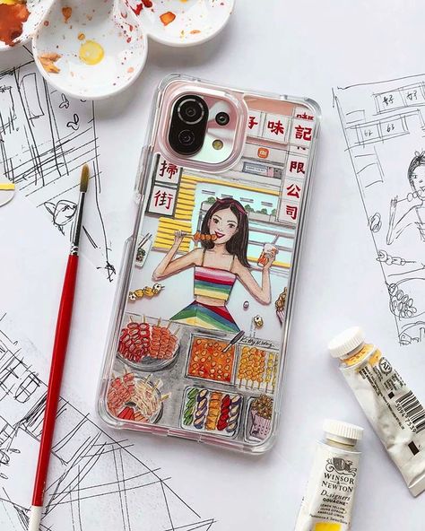 Fishball Street Food, Phone Case Illustration, Electronic Aesthetic, Hong Kong Street Food, Augmented Reality Apps, Food Phone Cases, Hong Kong Fashion, Mini Business, Mobile Wallet