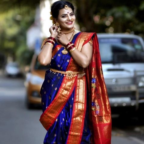 Image may contain: 1 person, standing and outdoor Maharashtrian Look, Maharashtrian Saree, Marathi Bride, Half Saree Function, Kashta Saree, Marathi Wedding, Wedding Sarees Online, Indian Wedding Bride, Nauvari Saree