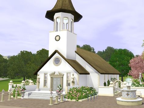 Wimmie's Romantic Wedding Church Sim4 House, Sims 3 Wedding, Sims Architecture, Sims Wedding, Sims3 Cc, Sims 3 Worlds, Sims Love, Ts3 Cc, Sims 3 Cc Finds