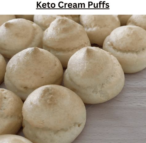 Keto Cream Puffs - EASY KETO RECIPES Keto Cream Puffs Recipe, Keto Cream Puffs Low Carb, Keto Cream Puffs, Keto Puffs, Keto Puff Pastry, Cream Puffs Easy, Keto Whipped Cream, Free Keto Meal Plan, Keto Cream