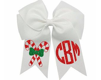 Vinyl Bows, Sports Bows, Cricut Bows, Girls Christmas Hair, Christmas Cheer Bows, Hairbow Ideas, Bow Monogram, Dance Bows, Girls Choker