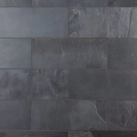 Stratus Black Honed Slate Tile Black Slate Floor, Slate Bathroom, Black Slate Tiles, Slate Shower, Slate Kitchen, Black Tile Bathrooms, Slate Tile Floor, Stone Tile Flooring, White Quartzite