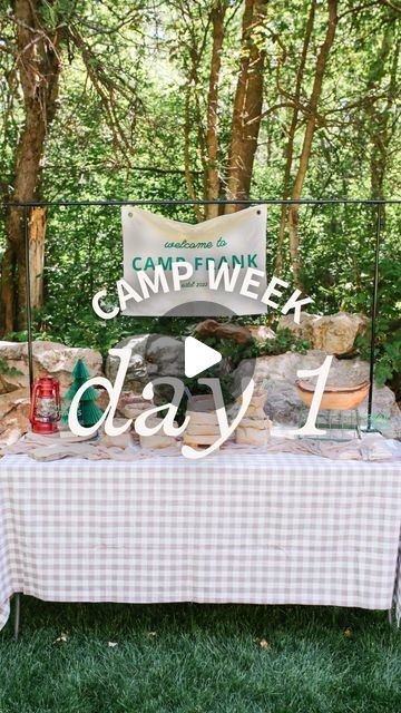 Shindig Party Goods ✹ Utah Party Rentals on Instagram: "WELCOME TO CAMP!!! 🏕️🎣🌿🪵

📢 Helllloooo campers! This week at Camp Shindig, you’ll get a deep dive into each element of the Camping Collection, launching July 24th at 2pm MT. 

📋Today’s agenda: we’ll be getting our hands dirty with a little DIY trail mix bar, an outdoorsy table display, and some custom signage. 

✨DON’T FORGET TO FOLLOW so you don’t miss any of the cuteness!✨" Camp Party Decor, Adult Summer Camp Theme Party, Camp Party Decorations, Diy Trail Mix Bar, Adult Camping Party, Campout Birthday Party, Adult Summer Camp, Lets Go Camping, Trail Mix Bar