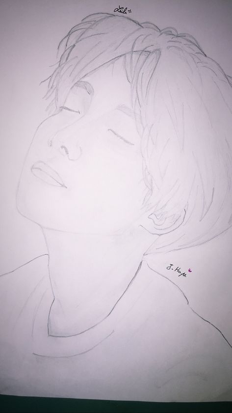 Bts Pencil Sketch, J Hope Fanart, Bts Drawings, J Hope, Pencil Sketch, Art World, Female Sketch, Sketch, Pencil