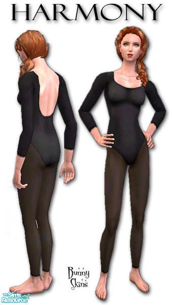 Sims 4 Leotard, Black Leotard, Clothing Female, Footless Tights, The Sims Resource, Athletic Outfits, Sims Resource, Sims 2, Plain Black