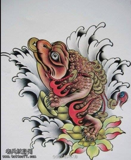 Cat Art Tattoo, Toad Tattoo, Money Frog, Japanese Frog, Nhat Co, Dragon Turtle, Frog Tattoo, Frog Tattoos, Chinese Tattoo