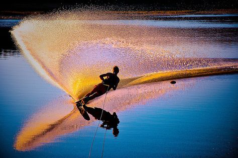 “Some painters transform the sun into a yellow spot; others transform a yellow spot into the sun.” ~Pablo Picasso Slalom Water Skiing, Slalom Skiing, Tow Boat, Don Pedro, Water Ski, Salt Water Fishing, Ski Boats, Water Sport, Water Skiing