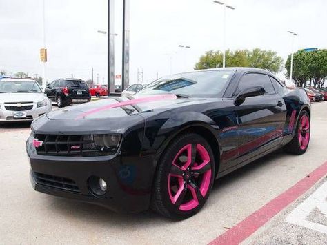 Black Camaro with pink details Pink Camaro, Black Camaro, Pink Rims, Sweet Cars, Pink Car, Fancy Cars, Camaro Ss, Pretty Cars, Black Car