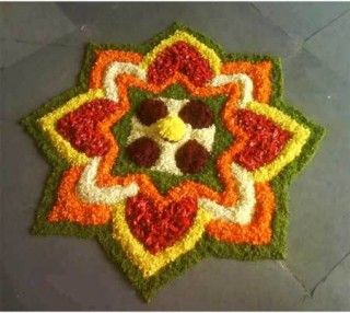 simple geometrical rangoli designs Diwali Muggulu With Flowers, Pookalam Ideas, Onam Pookalam Design, Onam Pookalam, Poo Kolam, Pookalam Design, Onam Festival, Rangoli Designs Simple Diwali, Diwali Decorations At Home