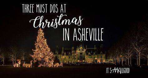 Christmas in Asheville is such a special time of the year! Consider planning a trip around the winter holidays to really enjoy the best of Asheville! While Asheville is amazing year round, here are three things you have to do in Asheville at Christmas! Ashville Nc Things To Do Christmas, Asheville Nc Winter, Christmas In Asheville Nc, Asheville Anniversary Trip, One Day In Asheville Nc, North Carolina Travel, Christmas Events, Asheville, Time Of The Year