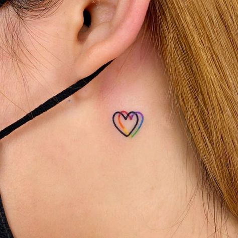 my socials are linked ♡︎ | © to owner Lgbt Tattoos, Lgbt Tattoo, Pride Tattoo, Rainbow Tattoos, Ear Tattoos, Bts Tattoos, Tattoo Needle, Cute Little Tattoos, Small Hand Tattoos