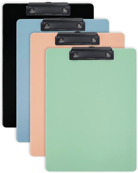 Ysenchan Plastic Clipboards (Set of 4), Multiple Color Clip Board with Metal Clip, Clip Boards for Doctor, Nurse, Teacher, Student, Clerk Clip Boards, Clip Board, Teacher Student, Clipboard, Office Products, Multiple Color, Color