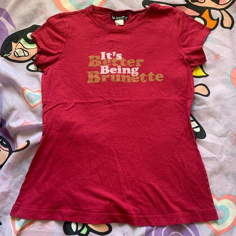 2000s Slogan Tees, Y2k Slogan Tee, Y2k Slogan, 2000s Clothing, Slogan Tees, Y2k Tops, Baby Tees, Slogan Tee, Pink And Brown