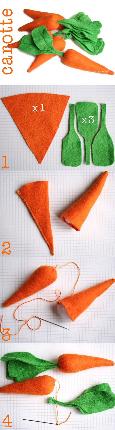 Felt Carrot Pattern Making Felt, Felt Food Patterns, Felt Play Food, Food Patterns, Felt Food, Kraf Diy, Felt Patterns, Play Food, Diy Baby