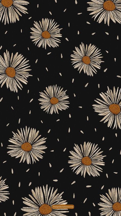 Wallpapers Ponsel, Wallpapers iPhone Folk Wallpaper Iphone, Cute Daisy Wallpaper, Fall Flowers Wallpaper, Cell Phone Backgrounds, Aesthetic Daisy, Watch Backgrounds, Pretty Phone Backgrounds, Phone Background Patterns, Daisy Wallpaper