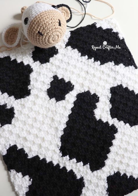 Cow Afghan Pattern, Cow Baby Blanket Crochet Pattern Free, Crochet Cow Lovey Pattern Free, Cow Blanket Crochet Pattern Free, Cow Lovey Crochet Pattern Free, Crochet Cow Blanket Pattern Free, Cow Crochet Blanket, Crochet Cow Blanket, Cow Lovey