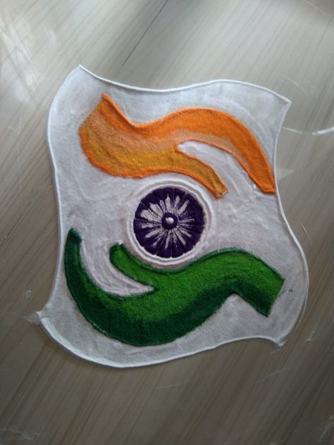 Shiddis rangoli art Tiranga Rangoli Designs, Tiranga Rangoli, Modern Rangoli Designs, Art Rangoli Designs, Modern Rangoli, Easy Rangoli Patterns, பொங்கல் கோலம், Small Rangoli Designs, Art Rangoli