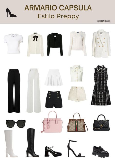 Preppy Style Capsule Wardrobe, Casual Preppy Outfits Women, Coquette Work Outfit, Preppy 2023, Preppy Style Aesthetic, Summer Preppy Outfits, Preppy Clothes Aesthetic, Winter Preppy Outfits, Capsule Wardrobe Preppy