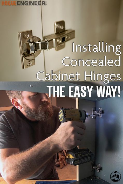 Install Cabinet Door Hinges, How To Install Hinges On Cabinet Doors, Hidden Hinges Cabinets Diy, Door Hinges Ideas, Hinges Diy, Kitchen Hinges, Cabinet Building, Concealed Cabinet, Concealed Door Hinges