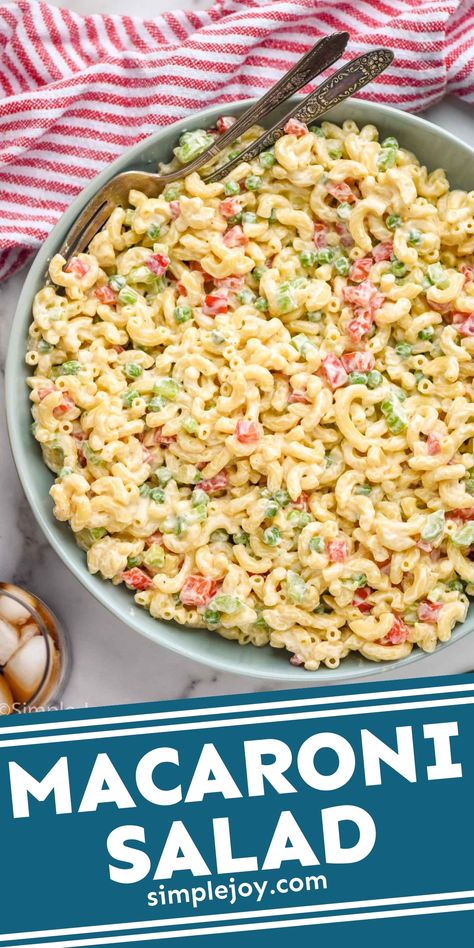 This Macaroni Salad recipe is the perfect side dish for get togethers. This is made with such simple ingredients and comes together in a snap! Beautiful Vegetables, Macaroni Salad Ingredients, Creamy Macaroni Salad, Creamy Pasta Salad, Easy Macaroni Salad, Spring Recipes Dinner, Creamy Pasta Salads, Parties Food, Best Macaroni Salad