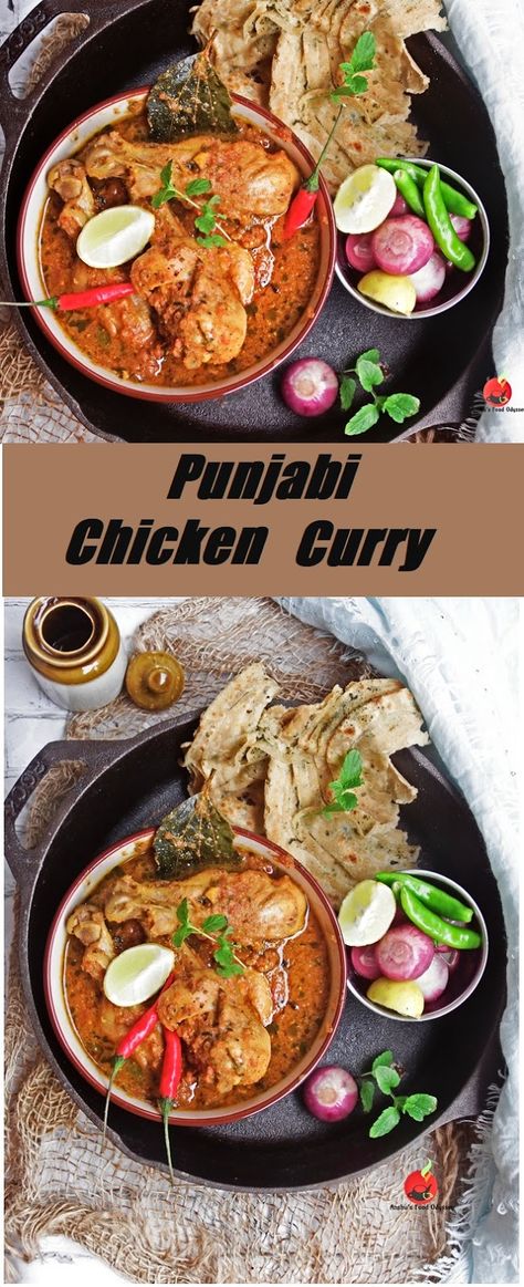 Classic Punjabi Style Chicken Curry Chicken Curry Punjabi Style, Punjabi Chicken Curry, Punjabi Chicken, Punjabi Recipes, Indian Chicken Curry Recipe, Indian Chicken Curry, Curry Indian, Work Recipes, Tiffin Recipe