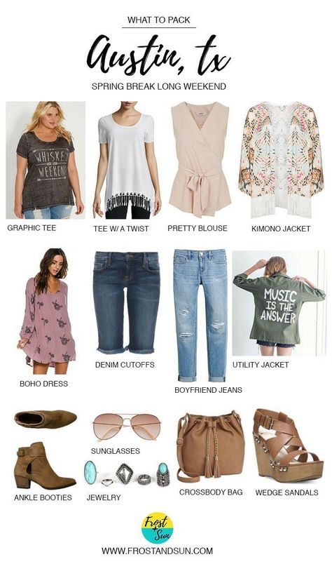 What to Pack for a Spring Break Long Weekend to Austin, TX. Whether you're headed to go crate digging for vinyl, sampling delicious BBQ or catching the latest music acts at SXSW, do it all in style. Breezy layers are key! Pin me if you're headed to Austin, TX, the live music capital of the US! Spring Weekend Outfit, Travel Style Spring, Weekend In Austin, Texas Fashion, Nashville Style, Spring Break Outfit, Nashville Outfits, Texas Style, Pretty Blouses