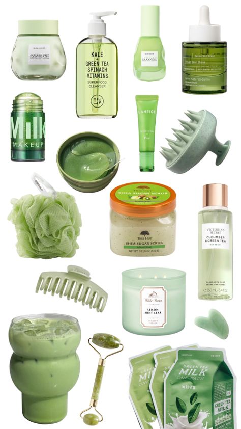 Green Skin Care, Green Essentials, Scrub Island, Skincare Preppy, Beauty On A Budget, Skin Drinks, Green Lipstick, Velvet Skin, Green Skincare