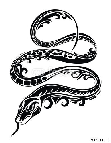 Vector: Snake 2013. Tatoo design Snake Vector, Animal Stencil Art, Girl Thigh Tattoos, Ouroboros Tattoo, Monster Tattoo, Brush Tattoo, Snake Drawing, Aries Tattoo, Snake Tattoo Design