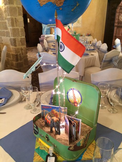 World Centerpieces, Missions Conference, Led Centerpieces, Auction Themes, Themed Centerpieces, Around The World Theme, Mitzvah Decor, Prom Themes, Travel Party Theme