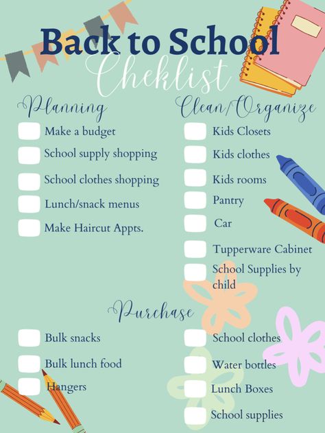 Back To School Organization For Moms, Back To School Guide, Back To School Prep, Back To School List, Back To School Lunch Ideas, School Planning, School Guide, Kids Organization, Back To School Checklist