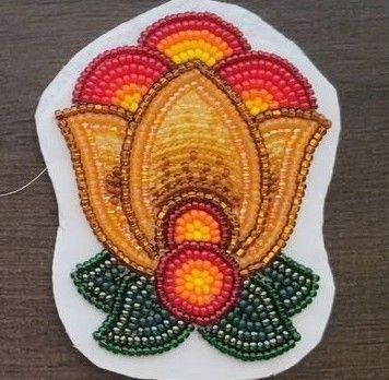 Dakota Floral Beadwork Designs, Floral Beadwork, Jingle Dress, Beautiful Beaded Earring, Beaded Pouch, Beaded Moccasins, Seed Bead Jewelry Patterns, Beaded Stuff, Beading Inspiration