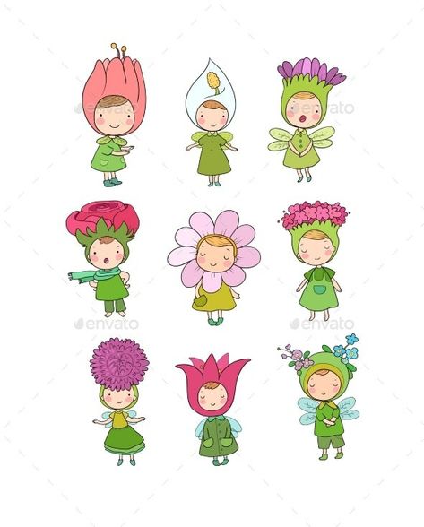 Fairies Forest, Cartoon Rooster, Fairy Cartoon, Fairytale Creatures, Cartoon Mom, Animal Body Parts, Owl Vector, Cartoon Flower