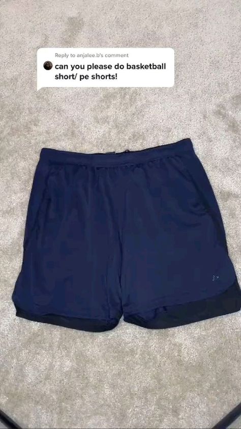 How To Fold Your Shorts, Folding Basketball Shorts, Folding Shorts On Shelf, Crop Top Folding Hacks, How To Fold A Short, How To Fold Running Shorts, Short Folding Hack, How To Fold Basketball Shorts, How To Fold Gym Shorts