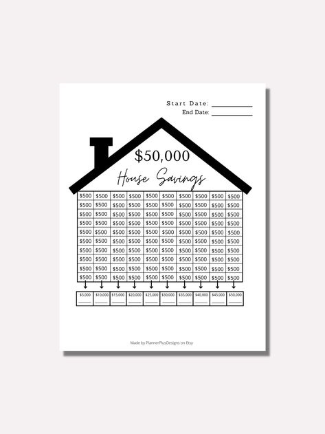 50000 House Savings House Savings House Savings Tracker - Etsy House Savings Tracker, House Savings, Savings Goal Tracker, Savings Goal, Money Saving Methods, Personal Savings, Save For House, Saving Money Budget, Money Saving Strategies