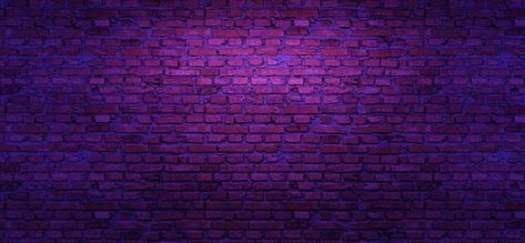 Brick wall colour light background 3d il... | Premium Photo #Freepik #photo #black-purple #neon-texture #dark-light #neon-pattern Neon Brick Wall Background, Purple Brick Wall, Dark Purple Wall, Neon Texture, Black And Purple Background, Brick Wall Wallpaper, Brick Wall Texture, Brick Background, Purple Neon