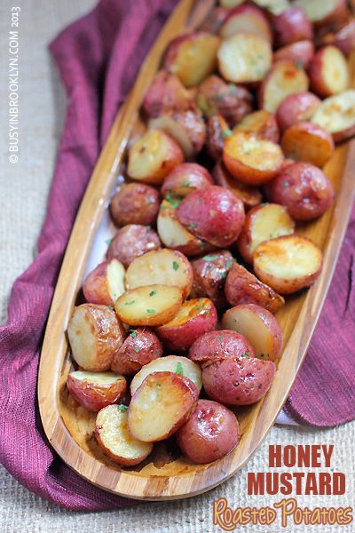 Honey Mustard Roasted Potatoes – Busy in Brooklyn Mustard Roasted Potatoes, Mustard Potatoes, Potatoes Roasted, Roasted Red Potatoes, Nail Fashion, Cheap Sunglasses, Savory Recipes, Potato Dishes, Red Potatoes